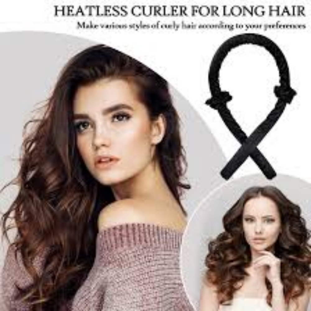 Heatless Curling Rod Headband No Heat Silk Curls Ribbon Hair Rollers -NIP